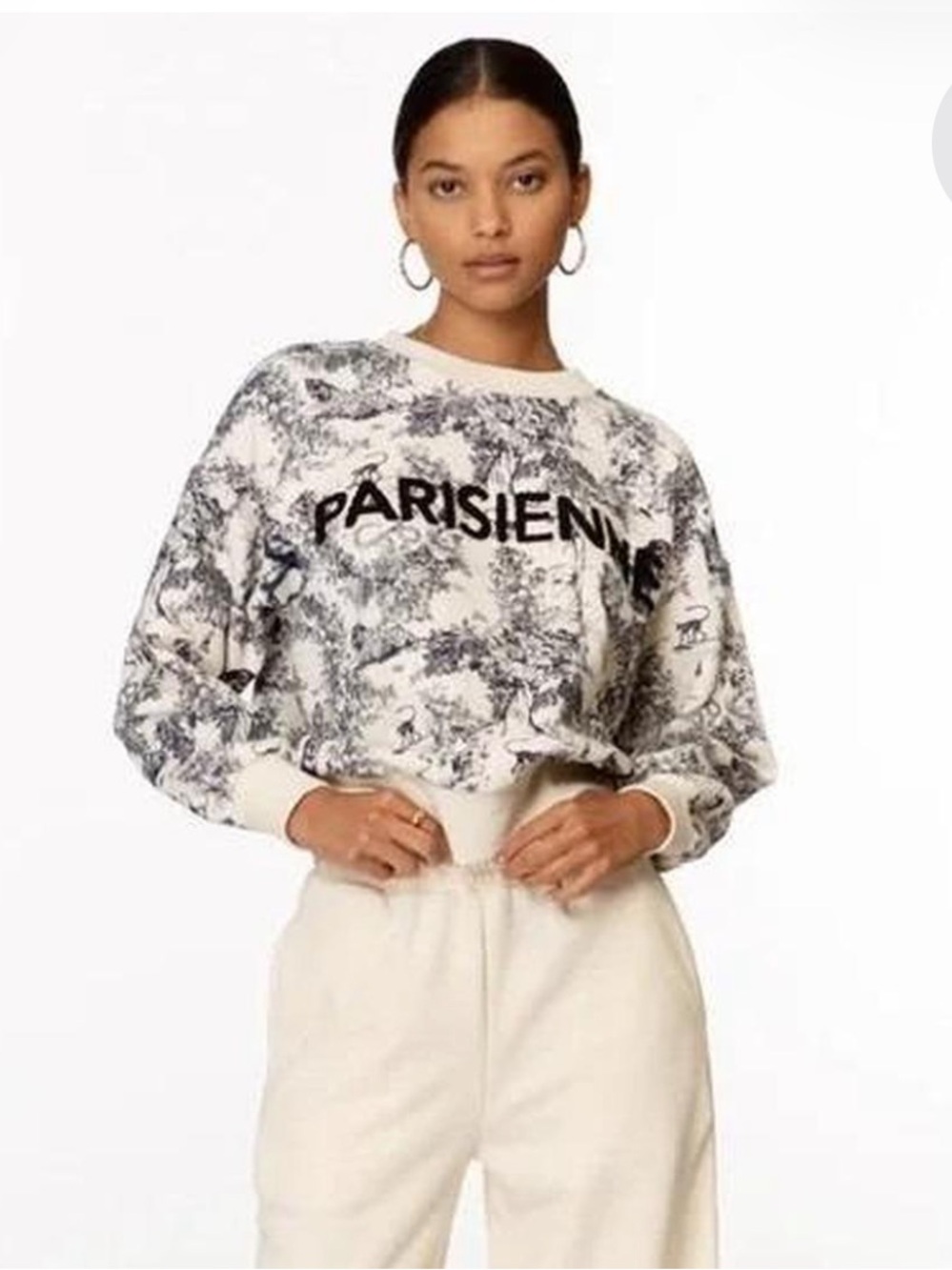 EllandEmm Parisienne Jungle Print Cotton Sweatshirt Small